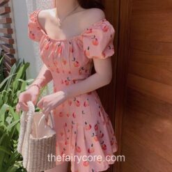 Amiable Floral Print Cherry Mini Dress