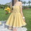Babydoll Lace Plaid Kawaii Lolita Dress