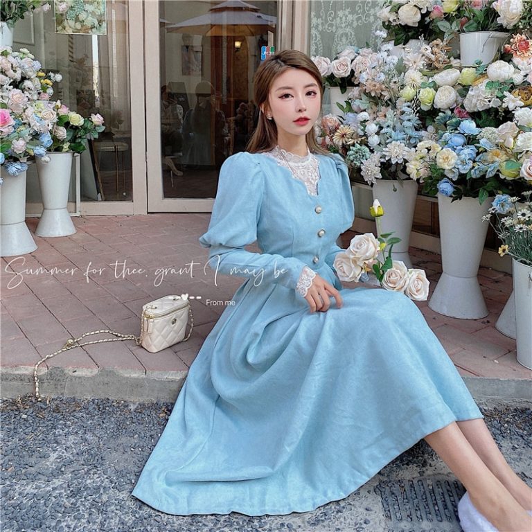 Comfy Vintage Solid Elegant Lace Midi Dress