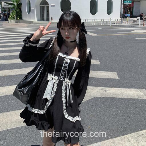 Dolly Lolita Gothic Kawaii Patchwork Dress