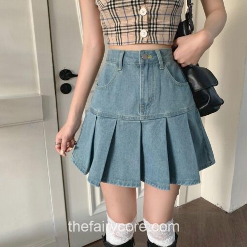 Gentle Casual Denim Harajuku Mini Skirt