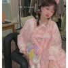 Gentle Fairycore Lolita Japanese Fairy Party Lace Heart Mini Dress 3