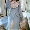 Charming Winter Warm Wool Patchwork Long Lolita Fairycore Outwear Coat 14
