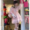 Gentle Fairycore Lolita Japanese Fairy Party Lace Heart Mini Dress 2