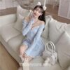 Gentle Knitted Fairycore Lace Patchwork Party Mini Dress 6
