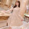 Fairycore Charming French Style Casual Long Sleeve Vintage Chiffon Dress 3