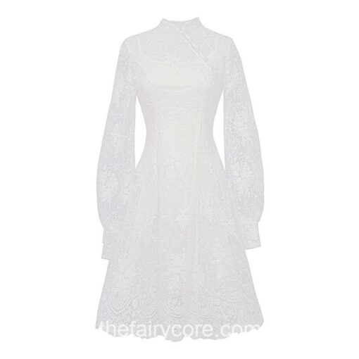Fairycore Charming French Style Casual Long Sleeve Vintage Chiffon Dress 6