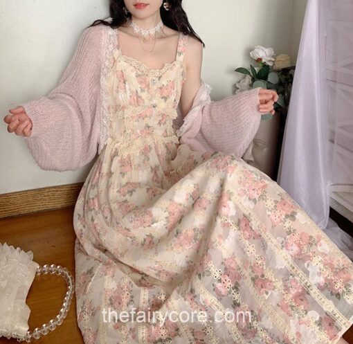 Amiable Elegant Floral Fairy Strap Sexy Dress 5