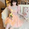 Kawaii Bow Floral Lace Lolita French Mini Dress 9