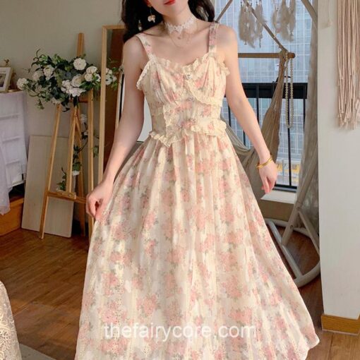 Amiable Elegant Floral Fairy Strap Sexy Dress 12