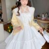 Amiable White Strap Kawaii Designer Bow Chic Dress 6