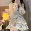 Lolita Kawaii Floral Patchwork Vintage Mini Dress 5