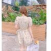 Aesthetic Floral Short Jumpsuit Summer Lace Print Mini Dress 11