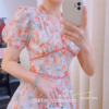 Aesthetic Floral Short Jumpsuit Summer Lace Print Mini Dress 4