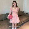 Dolly Kawaii Knitted Solid Bodycon Chic Fairycore Mini Dress 4