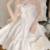 Amiable White Strap Kawaii Designer Bow Chic Dress 4