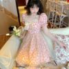 Kawaii Bow Floral Lace Lolita French Mini Dress 4